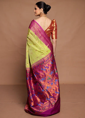 Green Kanjivaram Silk Saree With Blouse Piece