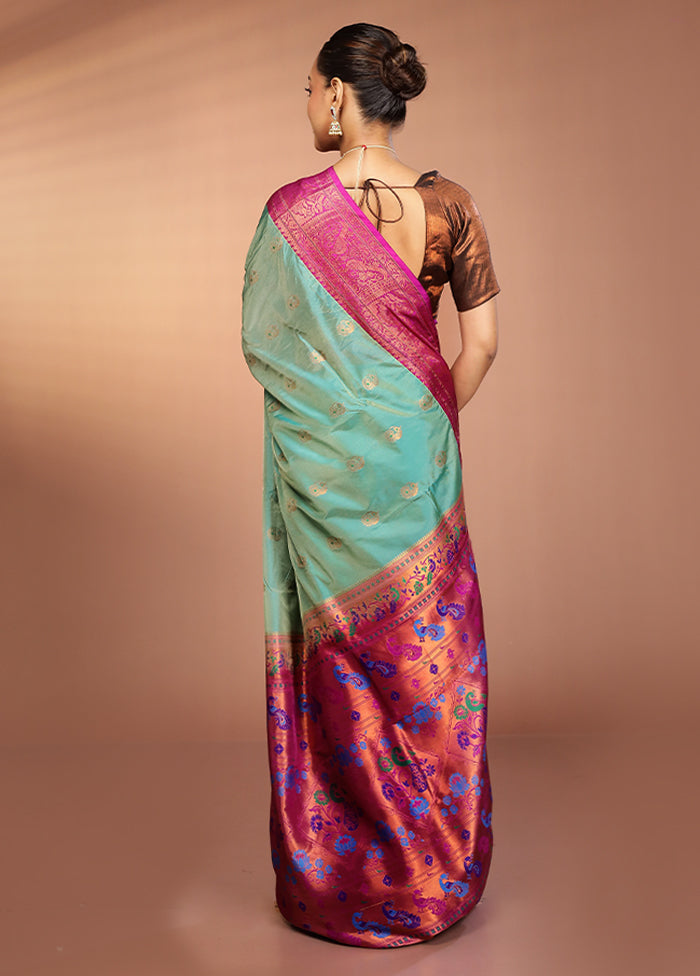Green Kanjivaram Silk Saree With Blouse Piece