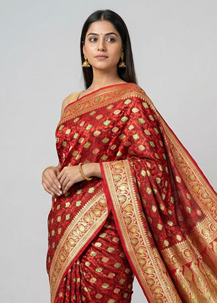 Purple Handloom Tanchoi Pure Silk Saree With Blouse Piece