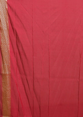Pink Georgette Saree With Blouse Piece
