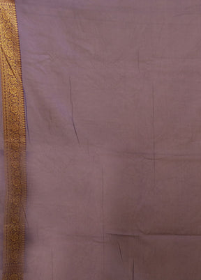Purple Handloom Pure Georgette Saree With Blouse Piece