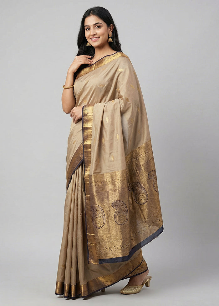 Rust Handloom Kanchipuram Pure Silk Saree With Blouse Piece