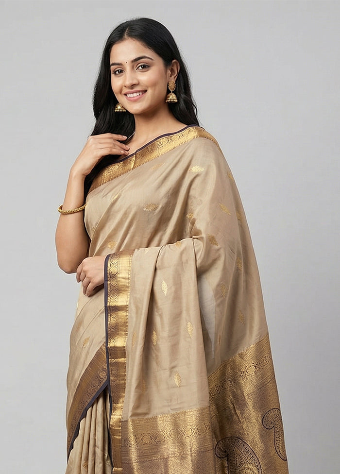 Rust Handloom Kanchipuram Pure Silk Saree With Blouse Piece