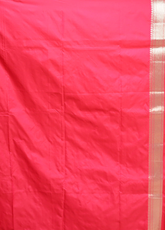 Pink Handloom Katan Pure Silk Saree With Blouse Piece