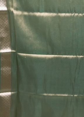 Green Tissue Silk Saree With Blouse Piece
