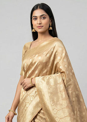 Cream Tissue Silk Saree With Blouse Piece