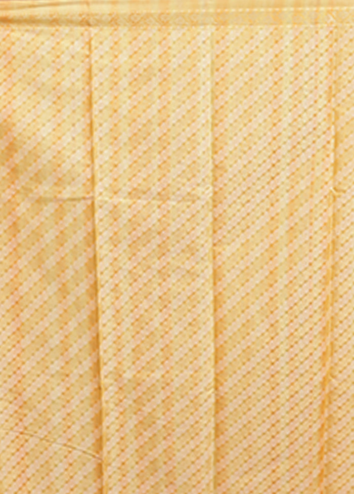 Yellow Kora Silk Saree With Blouse Piece