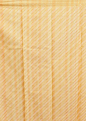 Yellow Kora Silk Saree With Blouse Piece