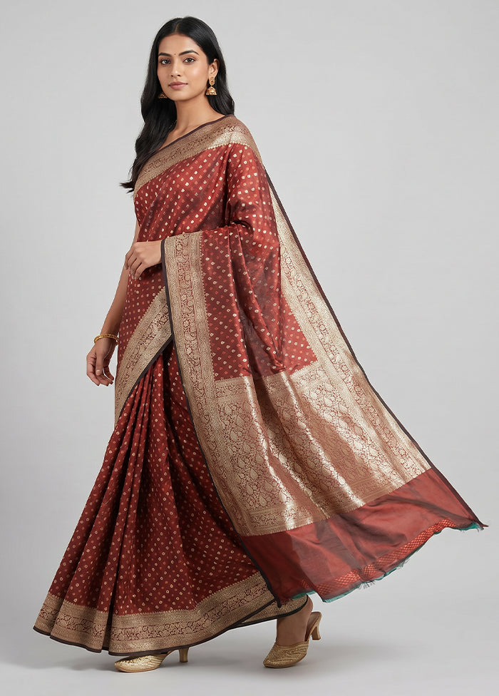 Maroon Katan Silk Saree With Blouse Piece