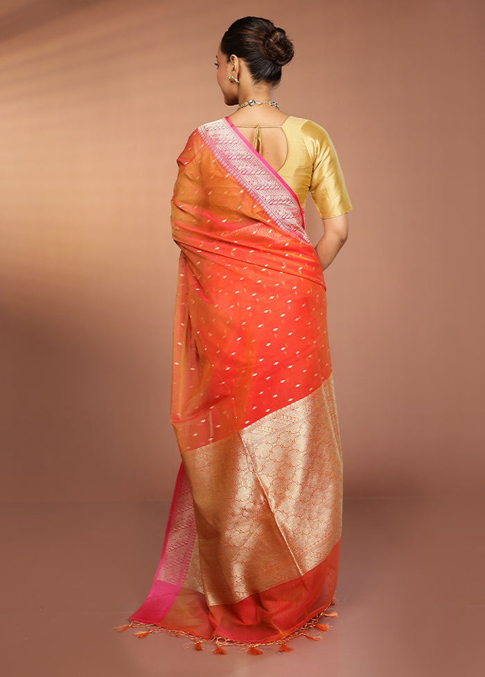 Pink Kora Silk Saree With Blouse Piece