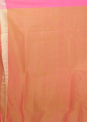 Pink Kora Silk Saree With Blouse Piece