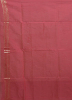 Pink Kora Silk Saree With Blouse Piece