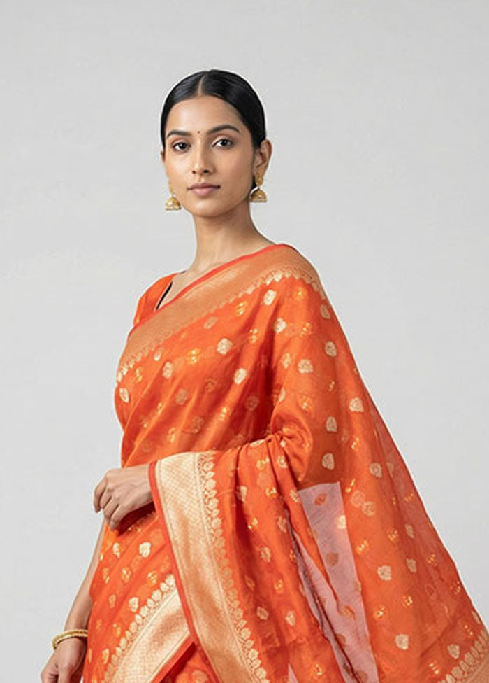 Pink Kora Silk Saree With Blouse Piece