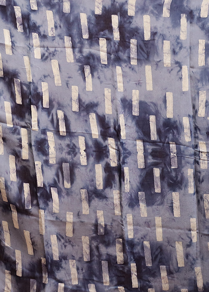 Blue Chanderi Cotton Saree With Blouse Piece