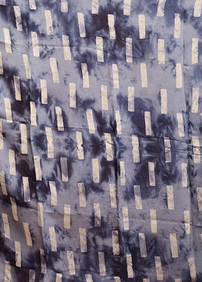 Blue Chanderi Cotton Saree With Blouse Piece