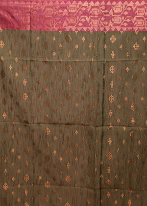 Green Cotton Saree With Blouse Piece