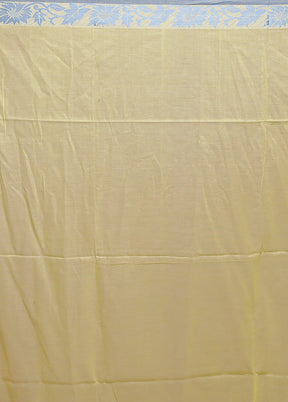 Yellow Cotton Saree With Blouse Piece