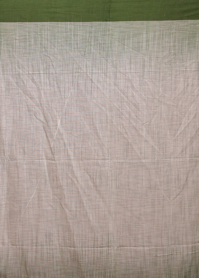 Cream Cotton Saree With Blouse Piece
