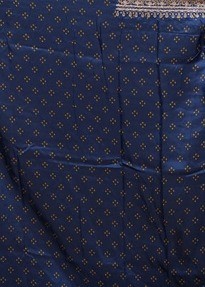 Blue Handloom Chiffon Pure Silk Saree With Blouse Piece