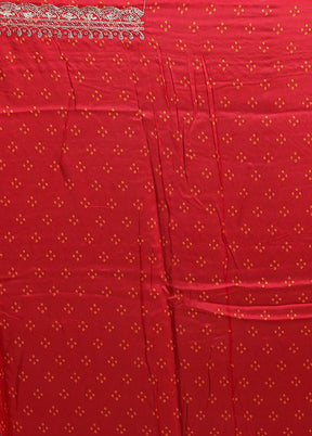 Red Handloom Chiffon Pure Silk Saree With Blouse Piece