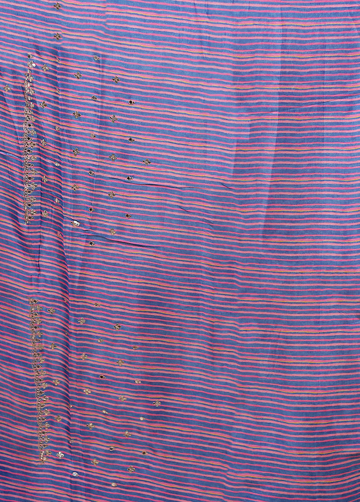 Pink Printed Pure Silk Saree Without Blouse Piece