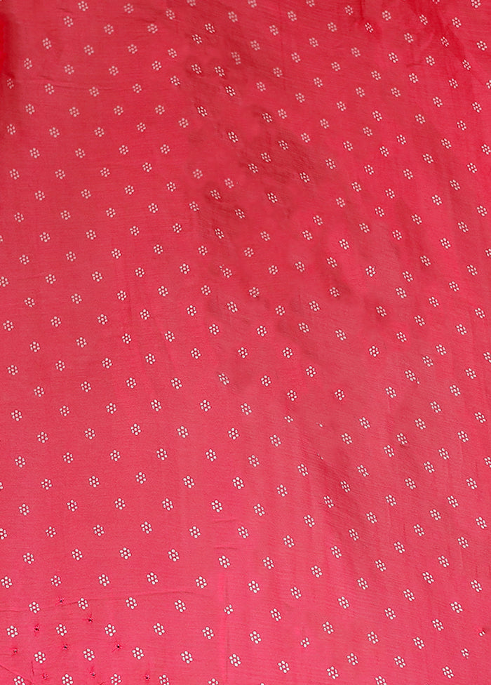 Pink Handloom Chiffon Pure Silk Saree With Blouse Piece