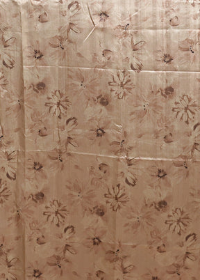Cream Handloom Tussar Pure Silk Saree With Blouse Piece