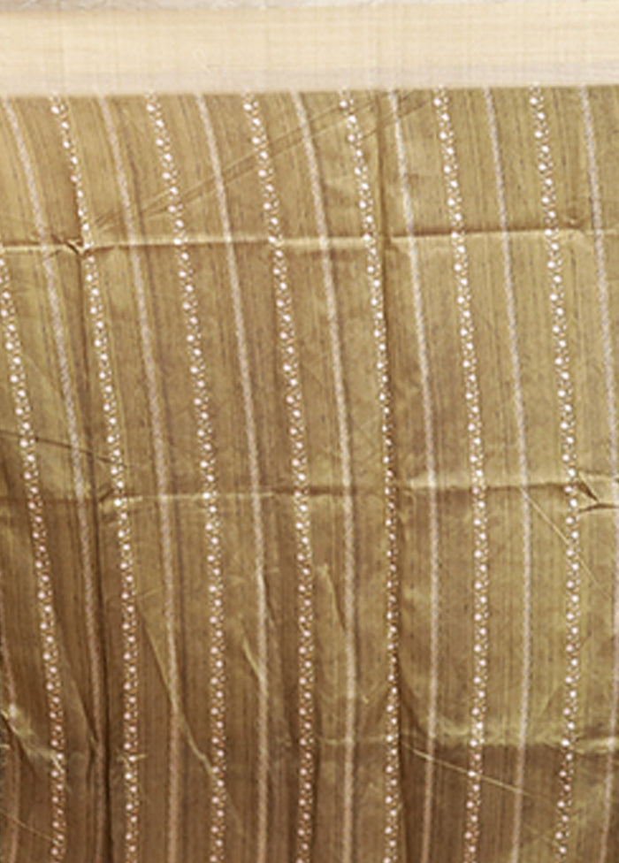 Green Dupion Silk Saree With Blouse Piece