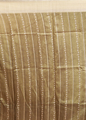 Green Dupion Silk Saree With Blouse Piece