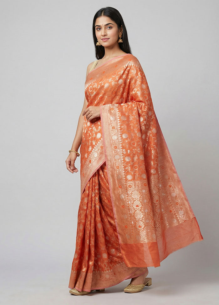 Pink Organza Saree With Blouse Piece