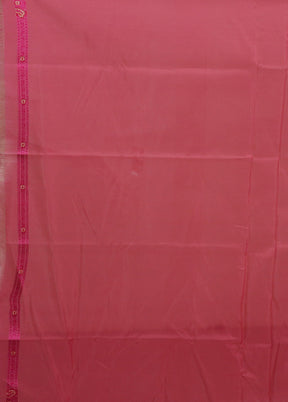 Pink Kora Silk Saree With Blouse Piece