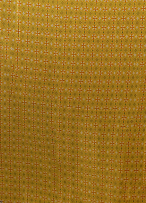 Yellow Printed Pure Silk Saree Without Blouse Piece