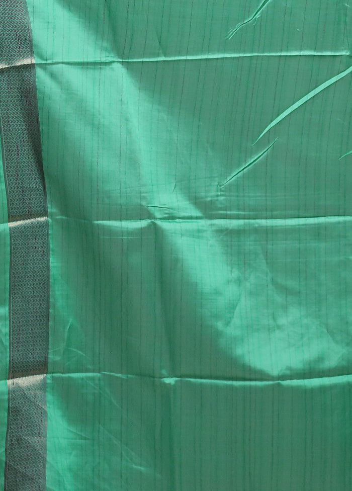 Green Tussar Silk Saree With Blouse Piece