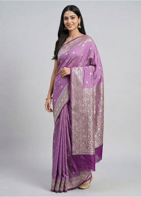Pink Dupion Silk Saree With Blouse Piece