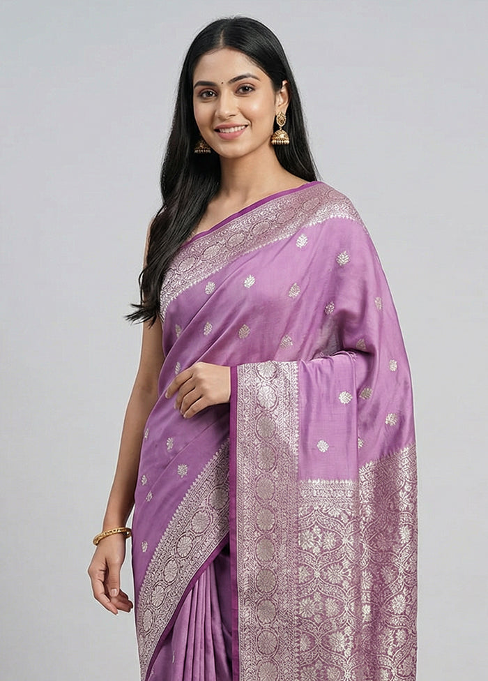 Pink Dupion Silk Saree With Blouse Piece