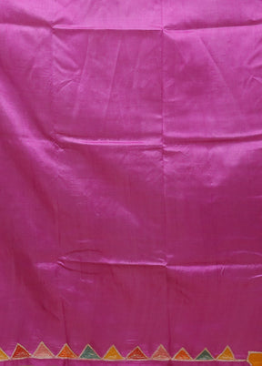 Pink Printed Pure Silk Saree Without Blouse Piece