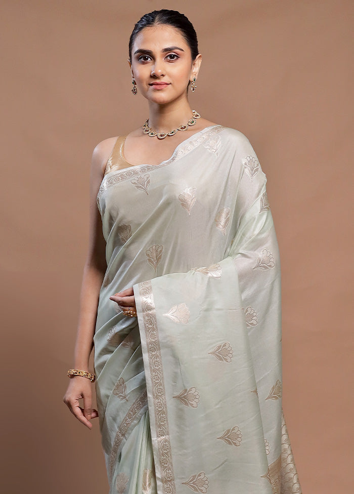 White Dupion Silk Saree With Blouse Piece