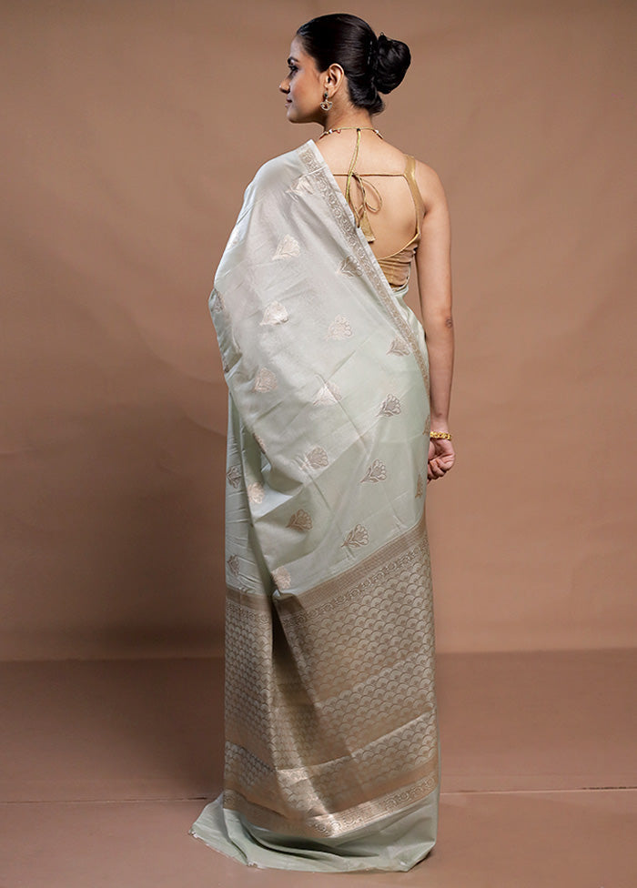 White Dupion Silk Saree With Blouse Piece