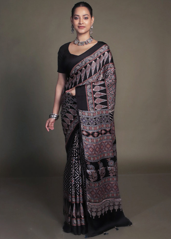 Blue Pure Modal Silk Saree Without Blouse Piece