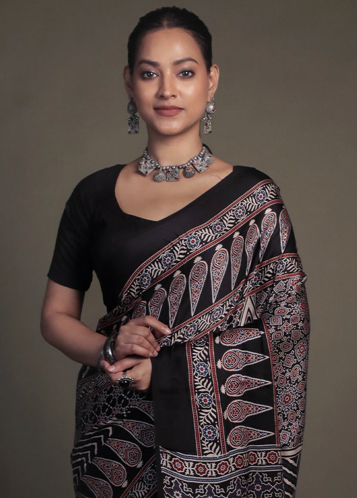 Blue Pure Modal Silk Saree Without Blouse Piece