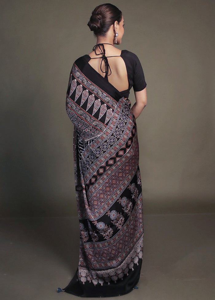 Blue Pure Modal Silk Saree Without Blouse Piece