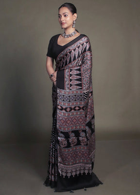 Blue Pure Modal Silk Saree Without Blouse Piece