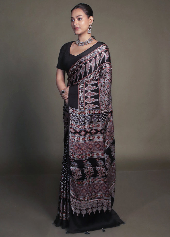 Blue Pure Modal Silk Saree Without Blouse Piece