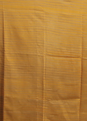 Yellow Chanderi Cotton Saree With Blouse Piece