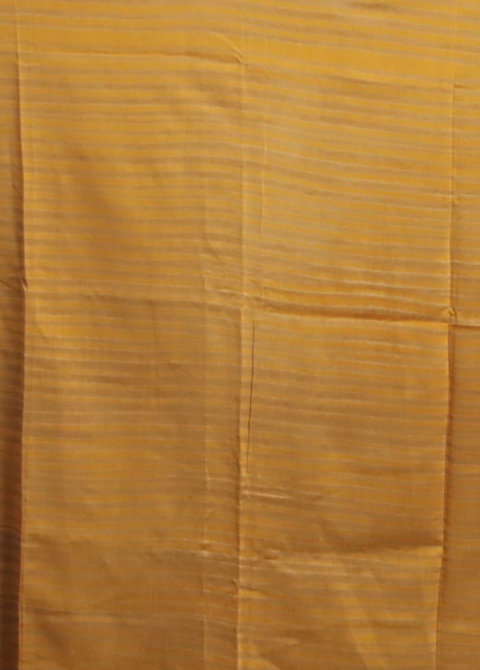 Yellow Chanderi Cotton Saree With Blouse Piece