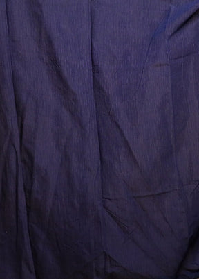 Blue Chanderi Cotton Saree With Blouse Piece