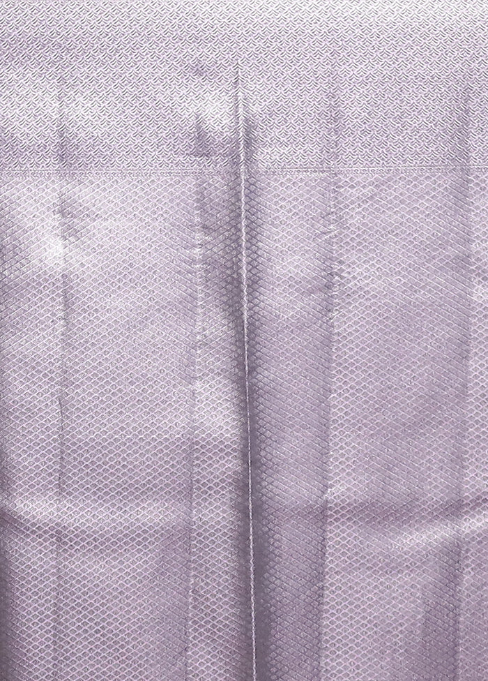 Silver Kanjivaram Silk Saree With Blouse Piece