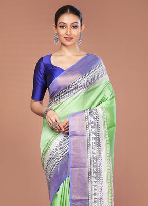 Multicolor Tussar Silk Saree With Blouse Piece