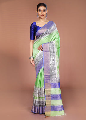 Multicolor Tussar Silk Saree With Blouse Piece