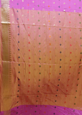 Pink Dupion Silk Saree With Blouse Piece